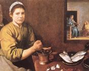 Christ in the House of Mary and Martha - 迭戈·罗德里格斯·德·席尔瓦·委拉斯贵支